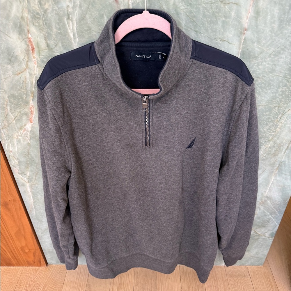 Nautica Men's Gray Zip-Up Sweater XL